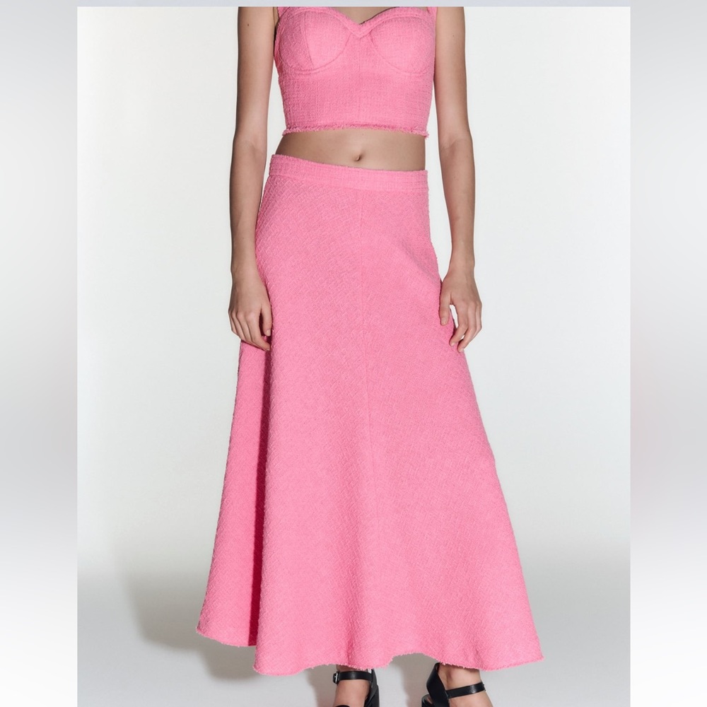 Zara pink bustier and skirt set, size medium, never worn with tags